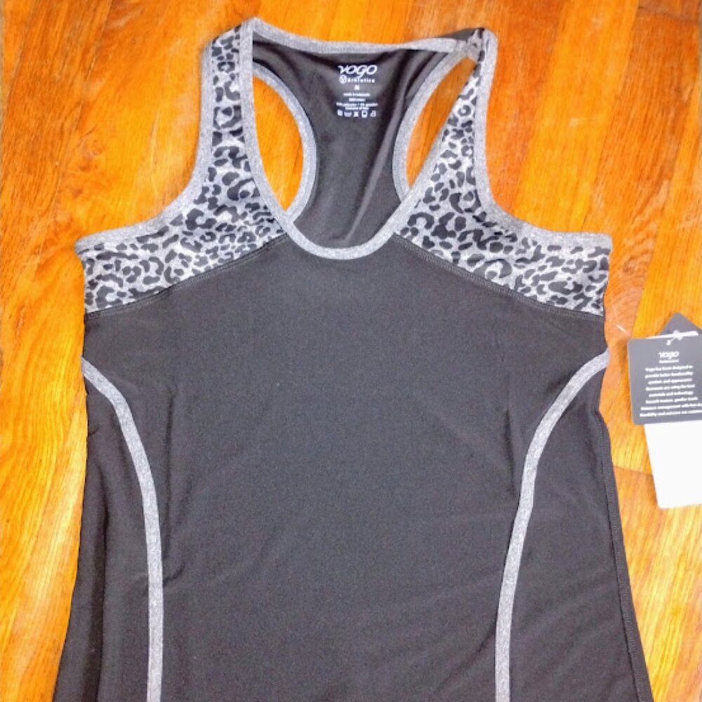 NWT VOGO YOGA ATHLETIC TANK TOP SINGLET M BLACK - MSRP $36